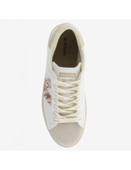 Sneakers femme Victoria 1126238-594 blanches à motif léopard