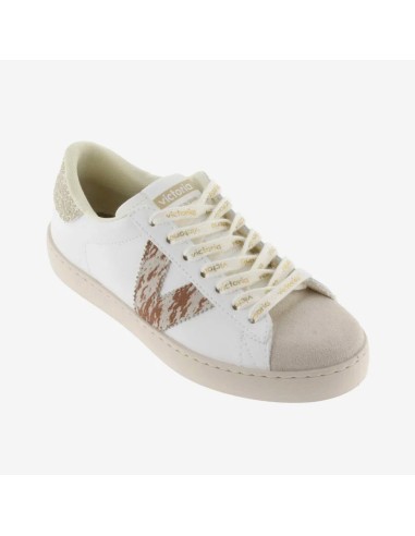 Sneakers femme Victoria 1126238-594 blanches à motif léopard