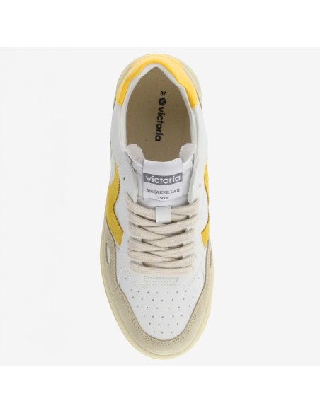 Baskets Femme Victoria Seul Efecto Piel & Serraje - Beige / Jaune