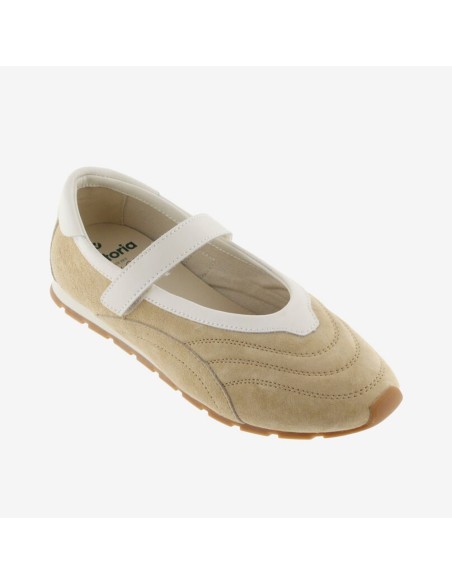 Ballerines femme Victoria beige – suede & bride confortable