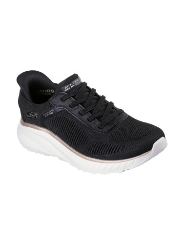 Skechers Bobs Squad Chaos - Baskets femme Slip-ins noir et blanc
