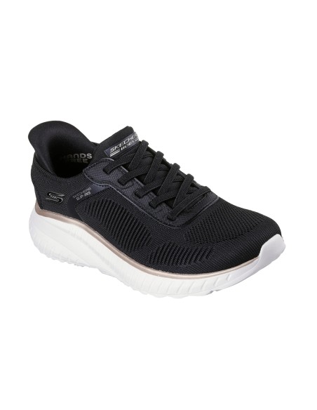 Skechers Bobs Squad Chaos - Baskets femme Slip-ins noir et blanc