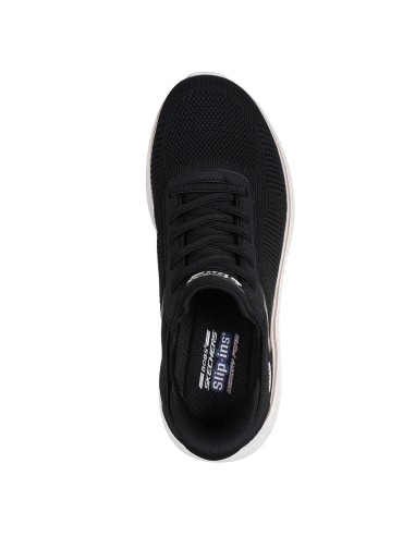 Skechers Bobs Squad Chaos - Baskets femme Slip-ins noir et blanc
