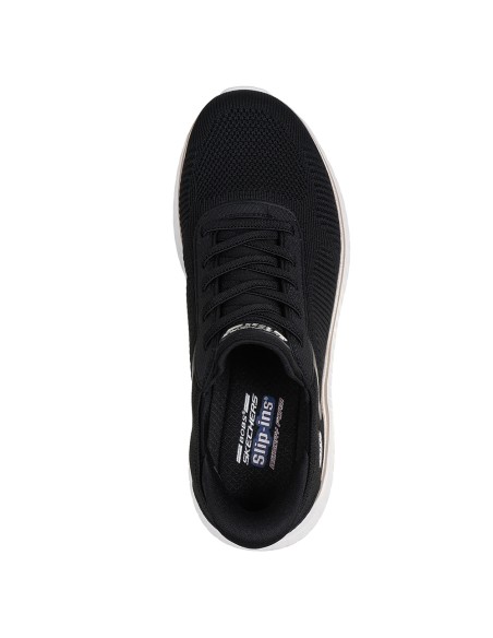 Skechers Bobs Squad Chaos - Baskets femme Slip-ins noir et blanc