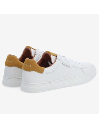 Schmoove Sparkle Sneaker – Baskets Homme cuir blanc et détails jaune tinsel