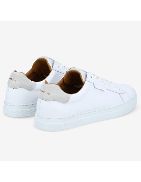 Schmoove Sparkle Sneaker – Baskets Homme cuir blanc et col beige
