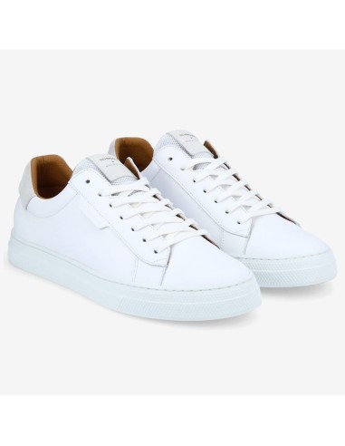 Schmoove Sparkle Sneaker – Baskets Homme cuir blanc et col beige