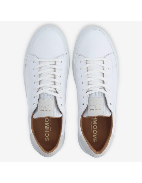 Schmoove Sparkle Sneaker – Baskets Homme cuir blanc et col beige
