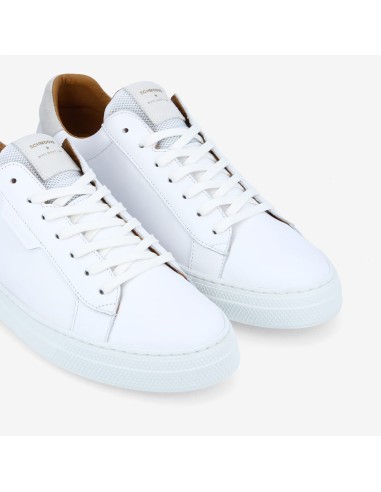 Schmoove Sparkle Sneaker – Baskets Homme cuir blanc et col beige