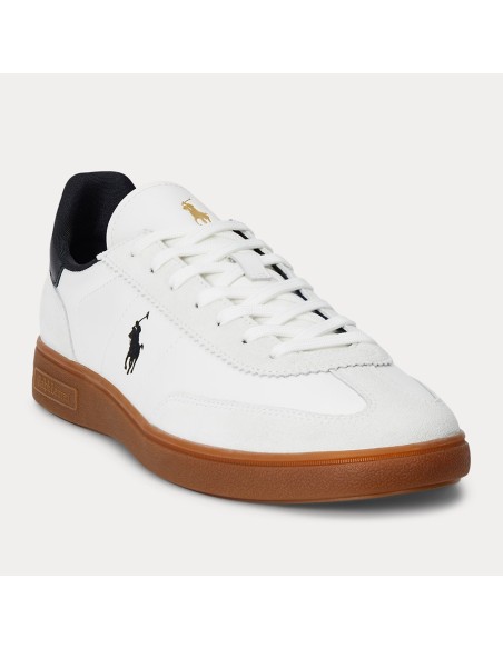 Ralph Lauren Court Sneaker - Style élégant en cuir blanc pour homme