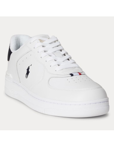 Ralph Lauren Master Court Rib – Baskets blanches en cuir pour homme au style tennis élégant