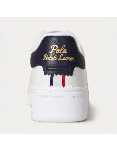 Ralph Lauren Master Court Rib – Baskets blanches en cuir pour homme au style tennis élégant