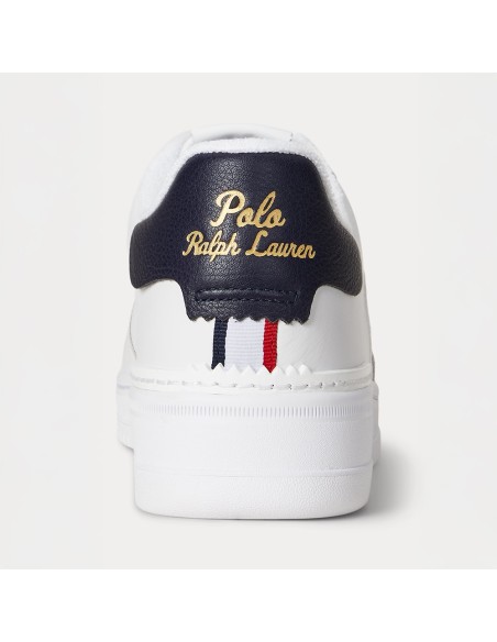 Ralph Lauren Master Court Rib – Baskets blanches en cuir pour homme au style tennis élégant
