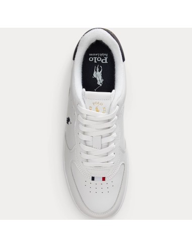 Ralph Lauren Master Court Rib – Baskets blanches en cuir pour homme au style tennis élégant