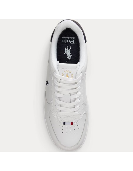 Ralph Lauren Master Court Rib – Baskets blanches en cuir pour homme au style tennis élégant