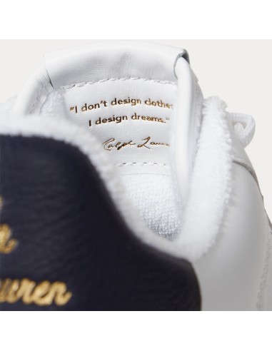 Ralph Lauren Master Court Rib – Baskets blanches en cuir pour homme au style tennis élégant