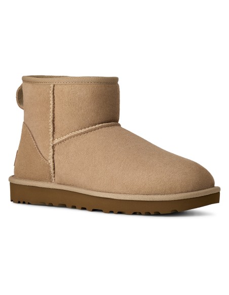 UGG Classic Mini II Sand Femme | Bottines d’Hiver Fourrées en Daim
