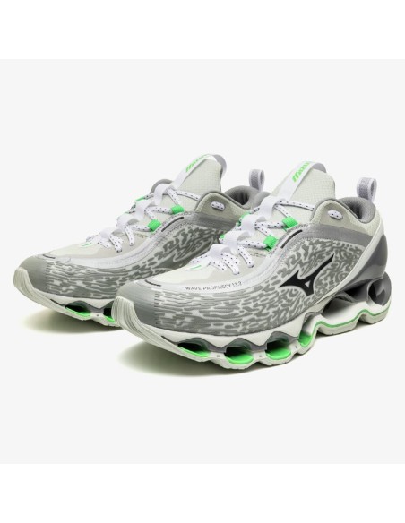 Mizuno Wave Prophecy 13.2 Homme – Sneakers grises et vertes