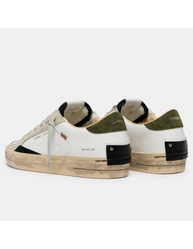 Baskets homme Crime London Skate blanc & kaki – urbaines