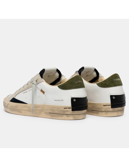 Baskets homme Crime London Skate blanc & kaki – urbaines