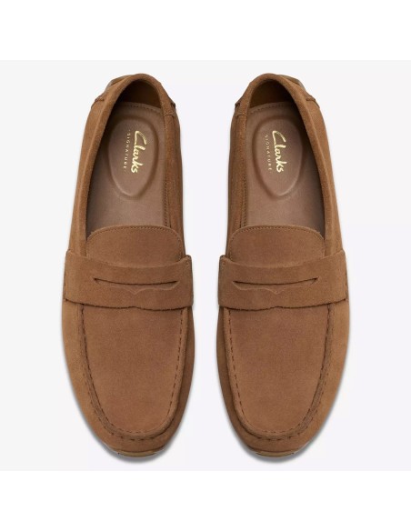 Mocassins homme Clarks Corsley camel – suede confortable