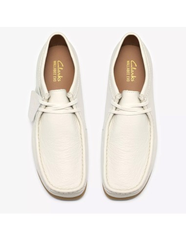 Mocassins homme Clarks Wallabee Evo blancs – cuir & confort