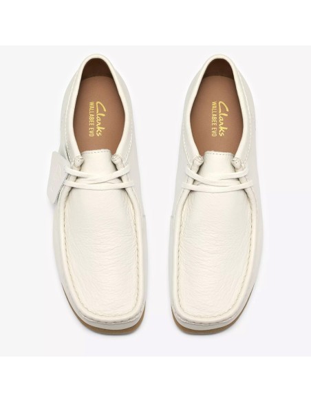 Mocassins homme Clarks Wallabee Evo blancs – cuir & confort
