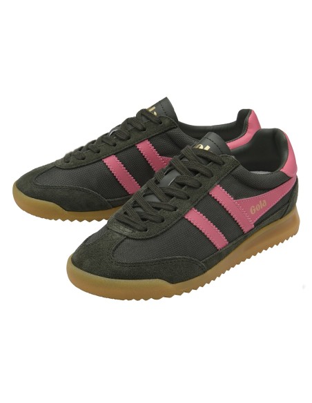 Gola Tornado Kaki & Pink – Baskets femme rétro chic