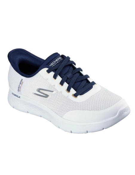 Skechers Go Walk Flex Netro Homme – Baskets Blanc & Bleu Confortable