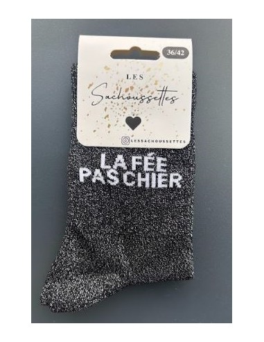 Chaussettes Femme Les Sachoussettes La Fée Pas Chier Noir Pailleté