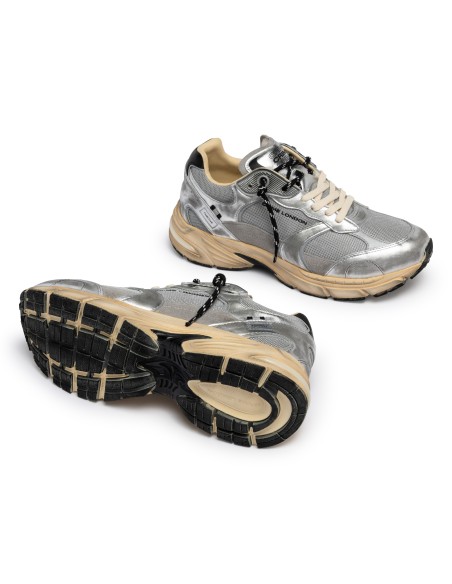 Baskets de Ville Homme Crime London Fugitive Silver - Sneakers Premium