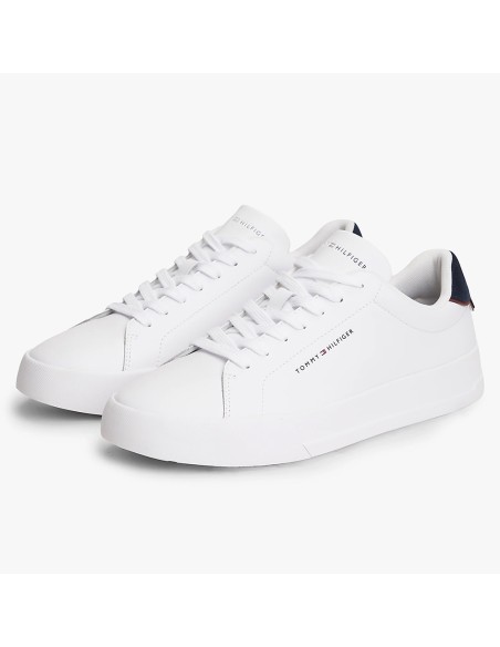 Tommy Hilfiger Baskets de Ville Homme th court lth detail Blanc Cuir