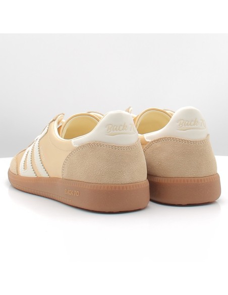 Baskets Femme Ghost Beige Satin Back 70 | Sneakers rétro chic