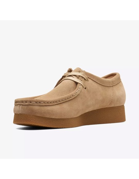 Derbies femme - CLARKS - Wallabee Evosh - dark sand suede - 26174747