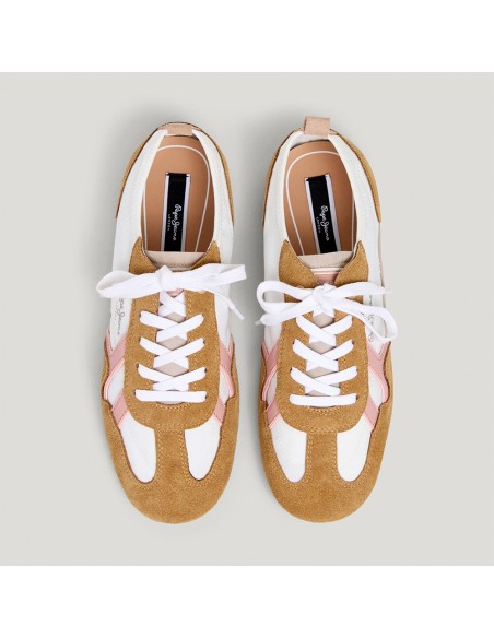 Baskets femme Pepe Jeans Noa Sporty beige camel PLS600058-808