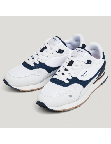 Baskets homme Pepe Jeans Bexley Road blanc marine