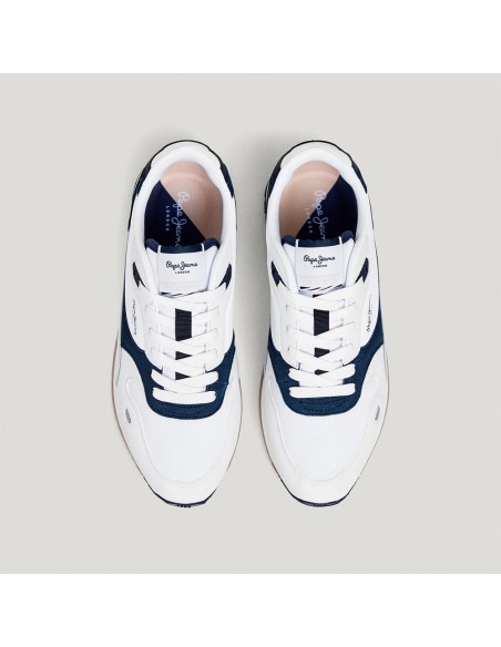 Baskets homme Pepe Jeans Bexley Road blanc marine