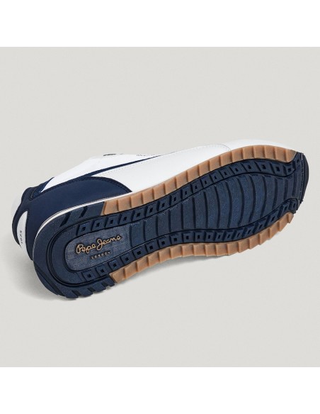 Baskets homme Pepe Jeans Bexley Road blanc marine