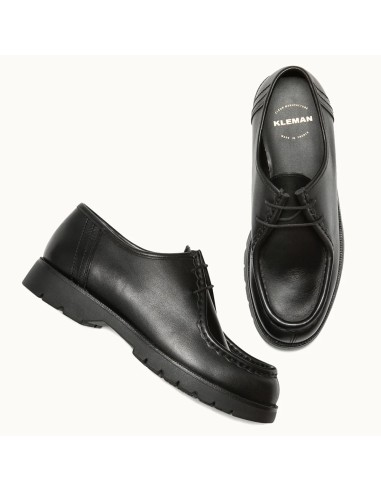 Chaussures Kleman homme noires cuir derby semelle crantée style
