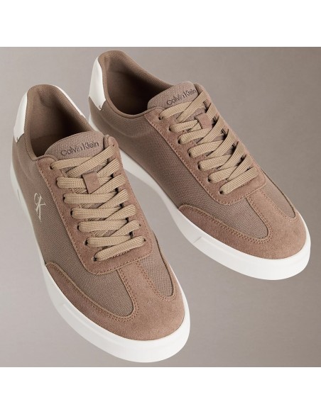 Calvin Klein Low Prof Cupsole CV Homme – Baskets Marron Semelle Blanche
