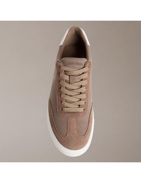 Calvin Klein Low Prof Cupsole CV Homme – Baskets Marron Semelle Blanche