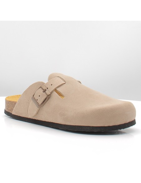 Sabots Femme Plakton Blogg Cuir Piedra – Mules Confort Semelle Liège