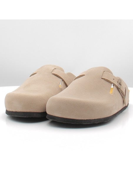 Sabots Femme Plakton Blogg Cuir Piedra – Mules Confort Semelle Liège