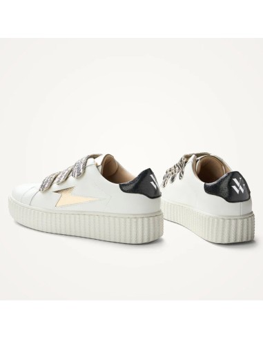 Baskets femme Vanessa Wu Dorianne blanc or BK2716OR