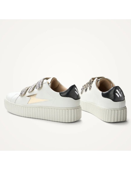 Baskets femme Vanessa Wu Dorianne blanc or BK2716OR