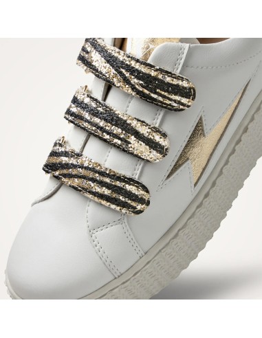 Baskets femme Vanessa Wu Dorianne blanc or BK2716OR