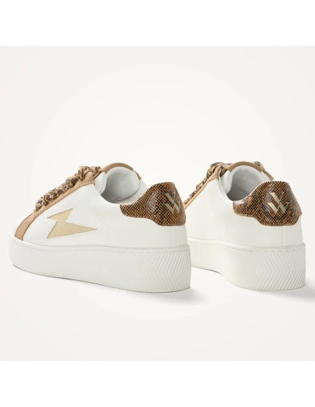 Baskets femme Vanessa Wu Milie camel or python BK2761CM