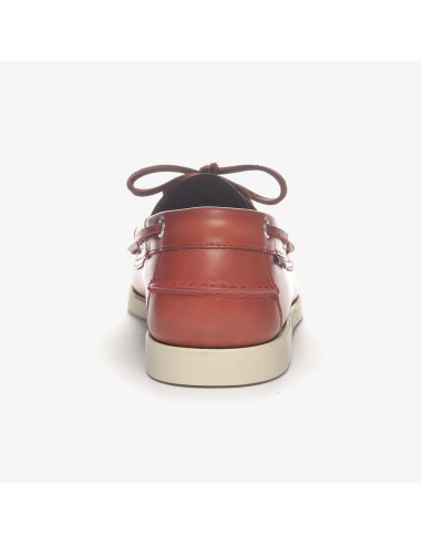 Sebago Dockside Portland Waxed Dark Red – Chaussures Bateau Homme Cuir Rouge