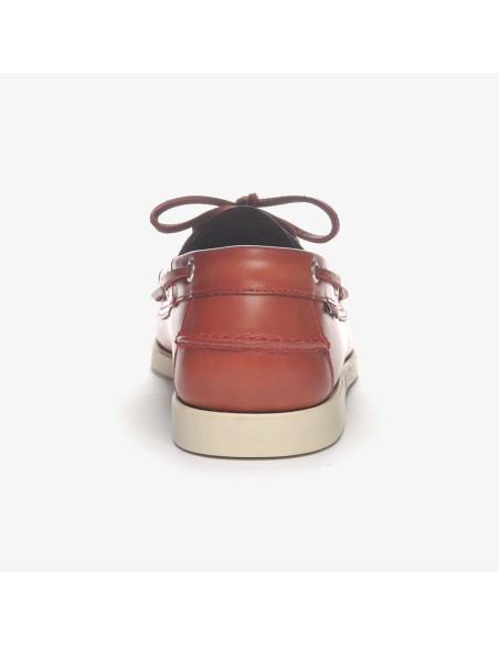 Sebago Dockside Portland Waxed Dark Red – Chaussures Bateau Homme Cuir Rouge