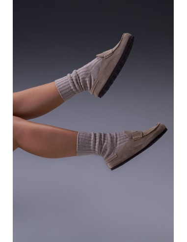 Mocassins Naples Suede Taupe 1029675 – Mocassins mules en daim pour femme